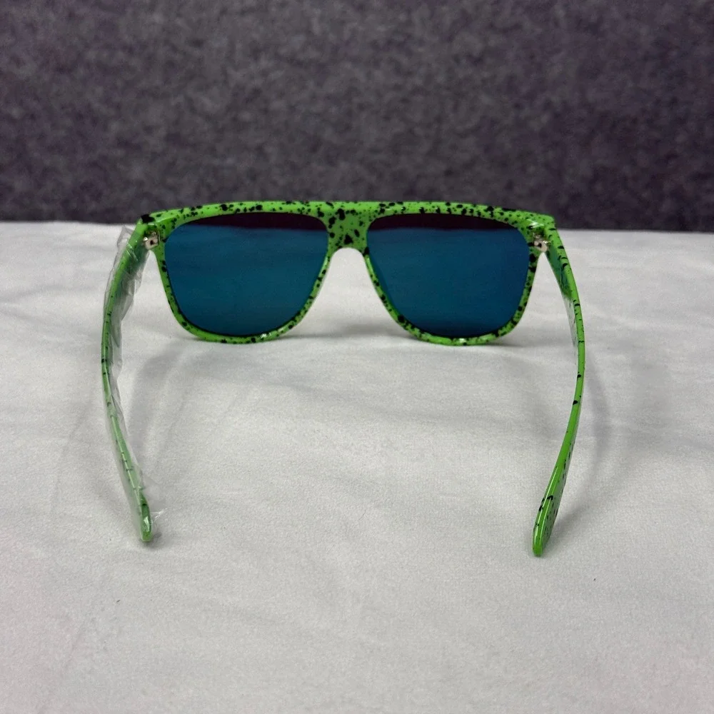 Tipsy Elves Psychic Pathway Sunglasses Green‎ Splatter Orange Mirror TE-SSG600
